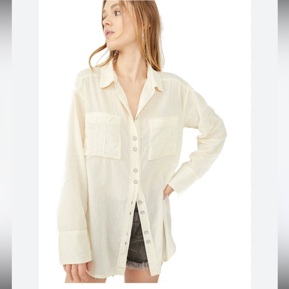 Free People Sheer Luck Shirt